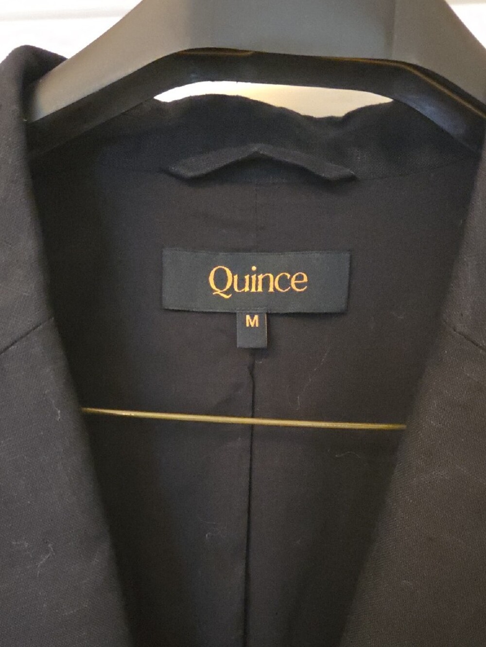 Quince Black Linen Single-Button Tailored Blazer Women M - Picture 2 of 5
